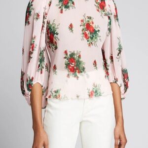 Ganni Pink Floral Blouse